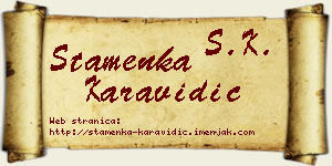 Stamenka Karavidić vizit kartica
